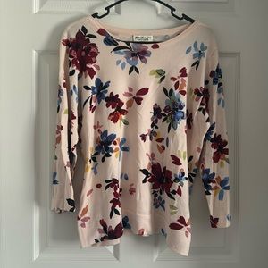 Norm Thompson Pink Floral Sweater